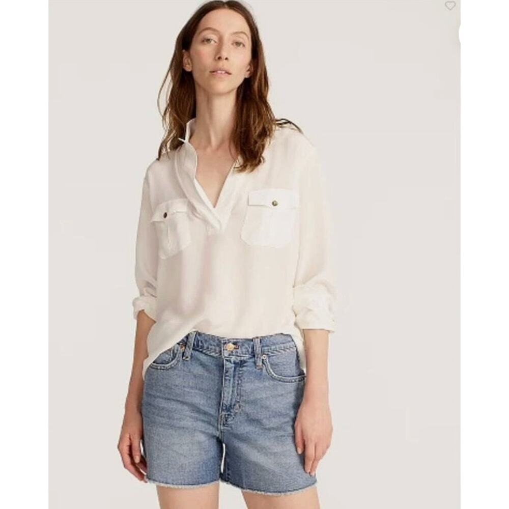 🔥 J.Crew Denim High-Rise Women's Size 25 Light Wash Jean Shorts Sty AV425 Denim